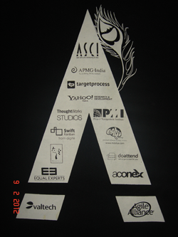Agile India 2012 Conference TShirt Back Print Letter A option